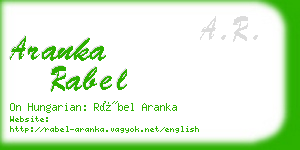 aranka rabel business card